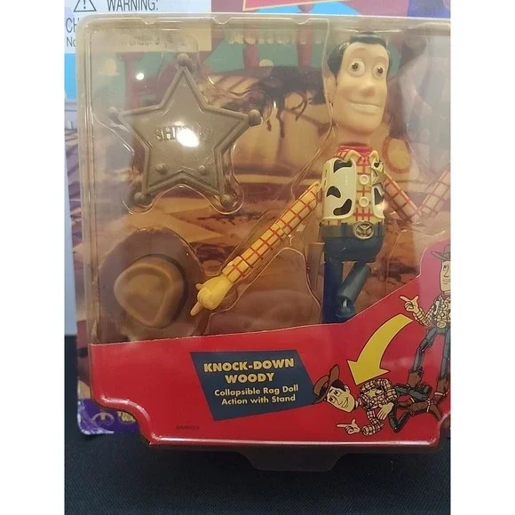 Toy Story Knock-Down Woody Action Figure ThinkWay Disney Pixar 1995 NEW Vintage - Picture 2 of 5